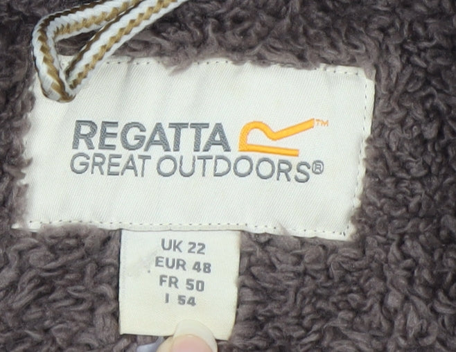 Regatta Womens Brown Full Zip Fleece Jacket Size 22 Outdoor Warm Lined