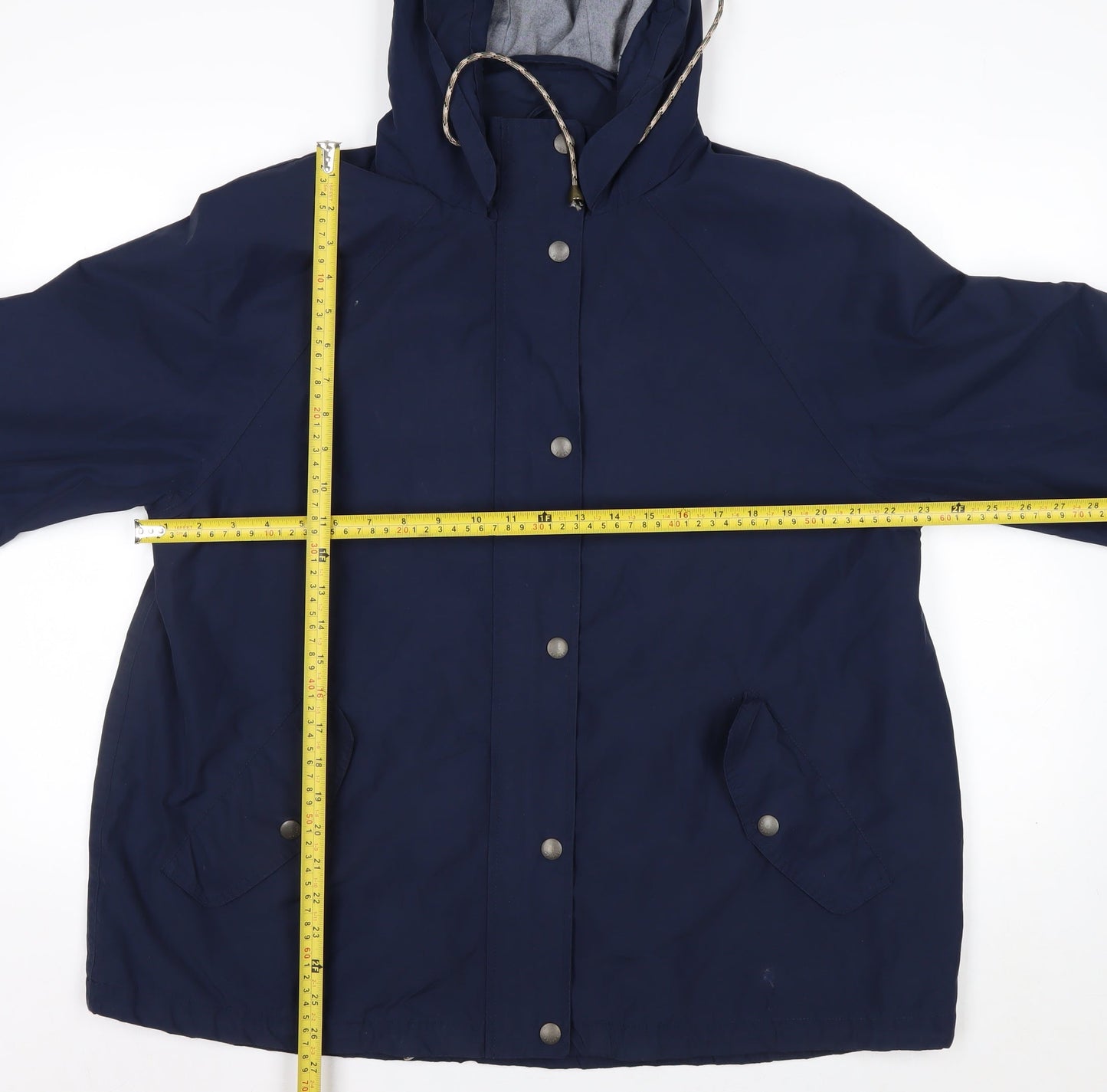 Fat Face Women's Blue Waterproof Hooded Rain Coat Jacket Size 16