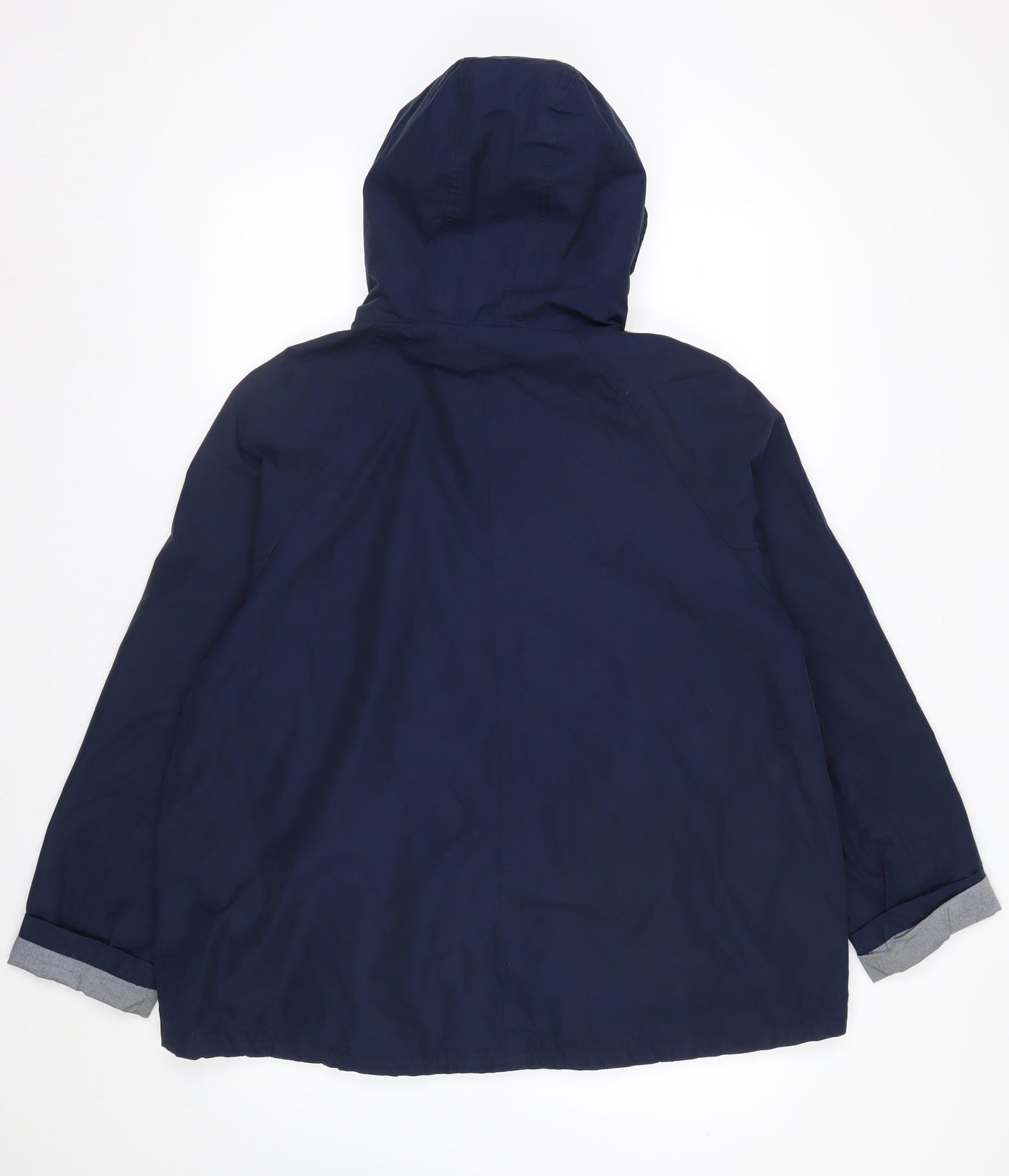 Fat Face Women's Blue Waterproof Hooded Rain Coat Jacket Size 16