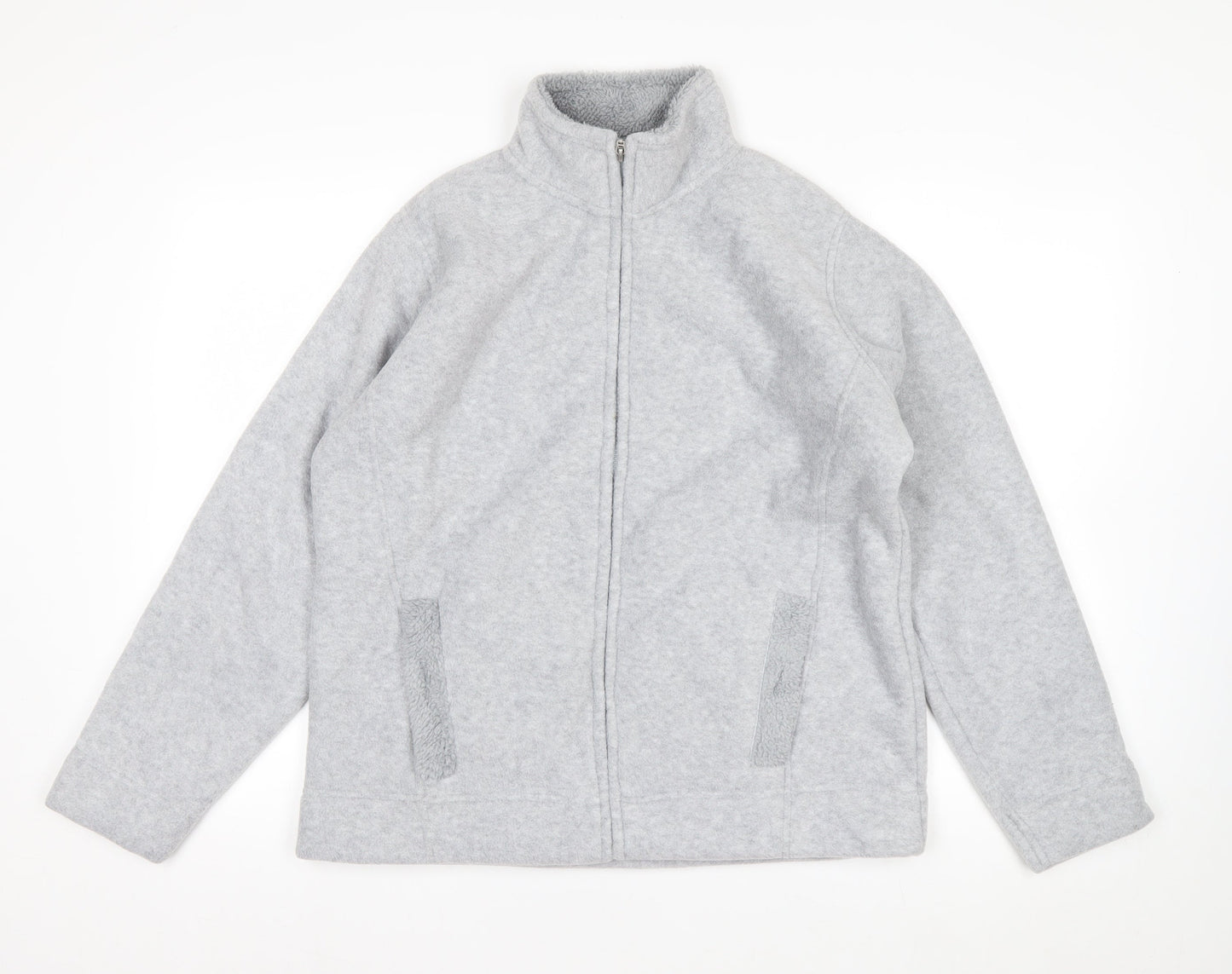 ISLE Women’s Grey Fleece Full Zip Jacket Size 14 Regular Fit