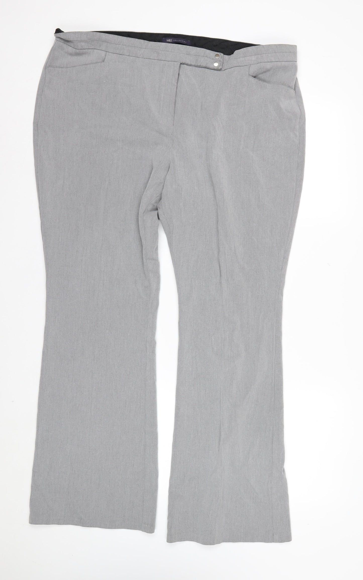 Marks and Spencer Womens Grey Size 20 Straight Leg Trousers