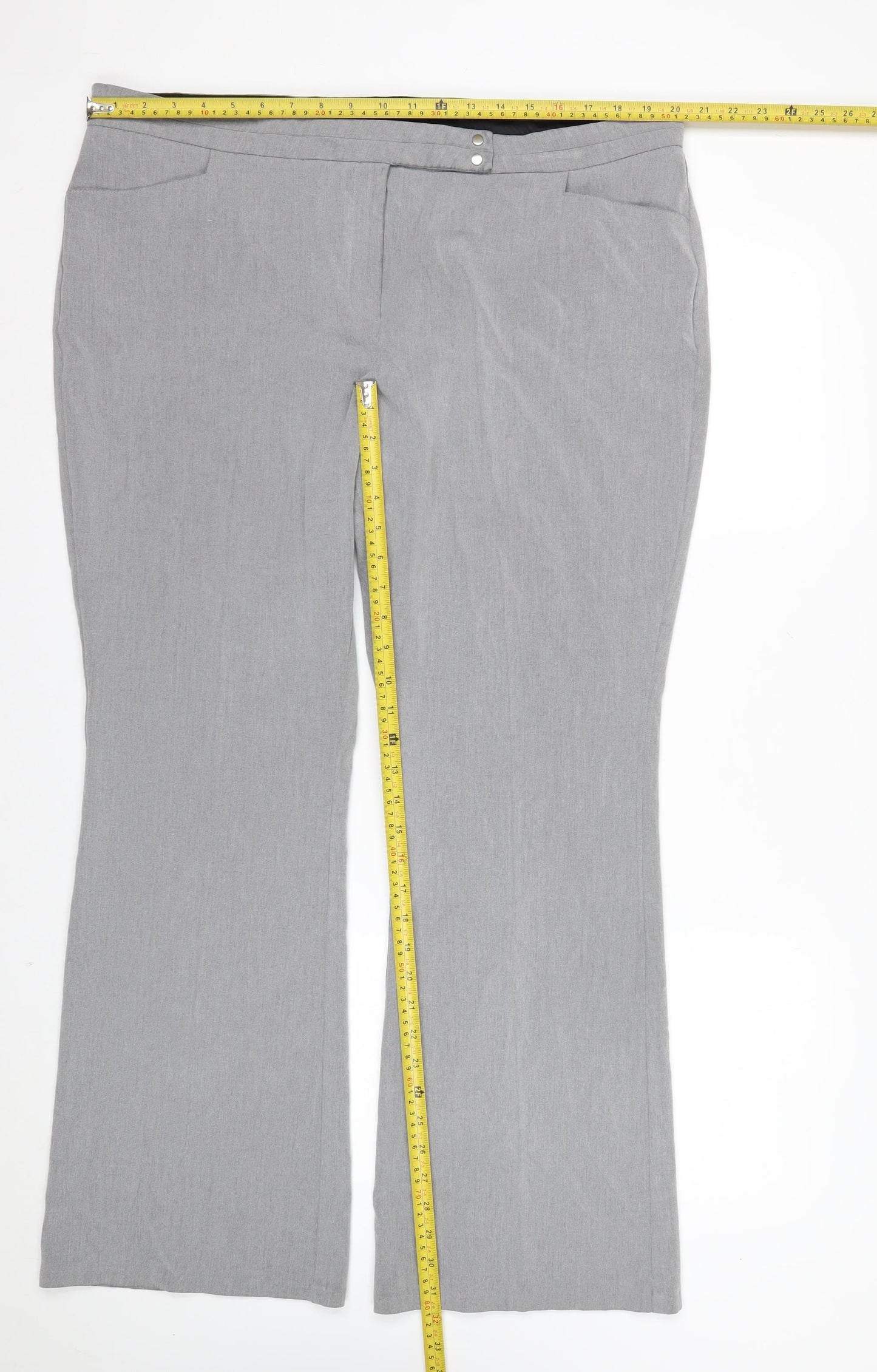 Marks and Spencer Womens Grey Size 20 Straight Leg Trousers