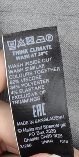 Marks and Spencer Womens Grey Size 20 Straight Leg Trousers