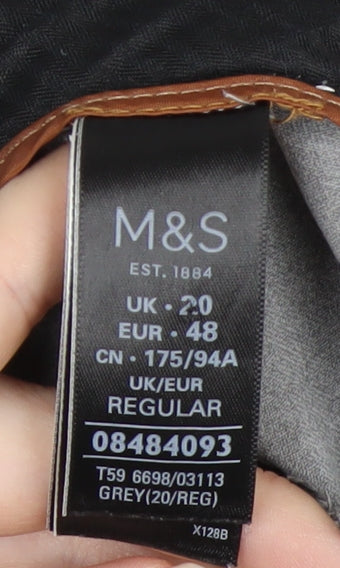 Marks and Spencer Womens Grey Size 20 Straight Leg Trousers
