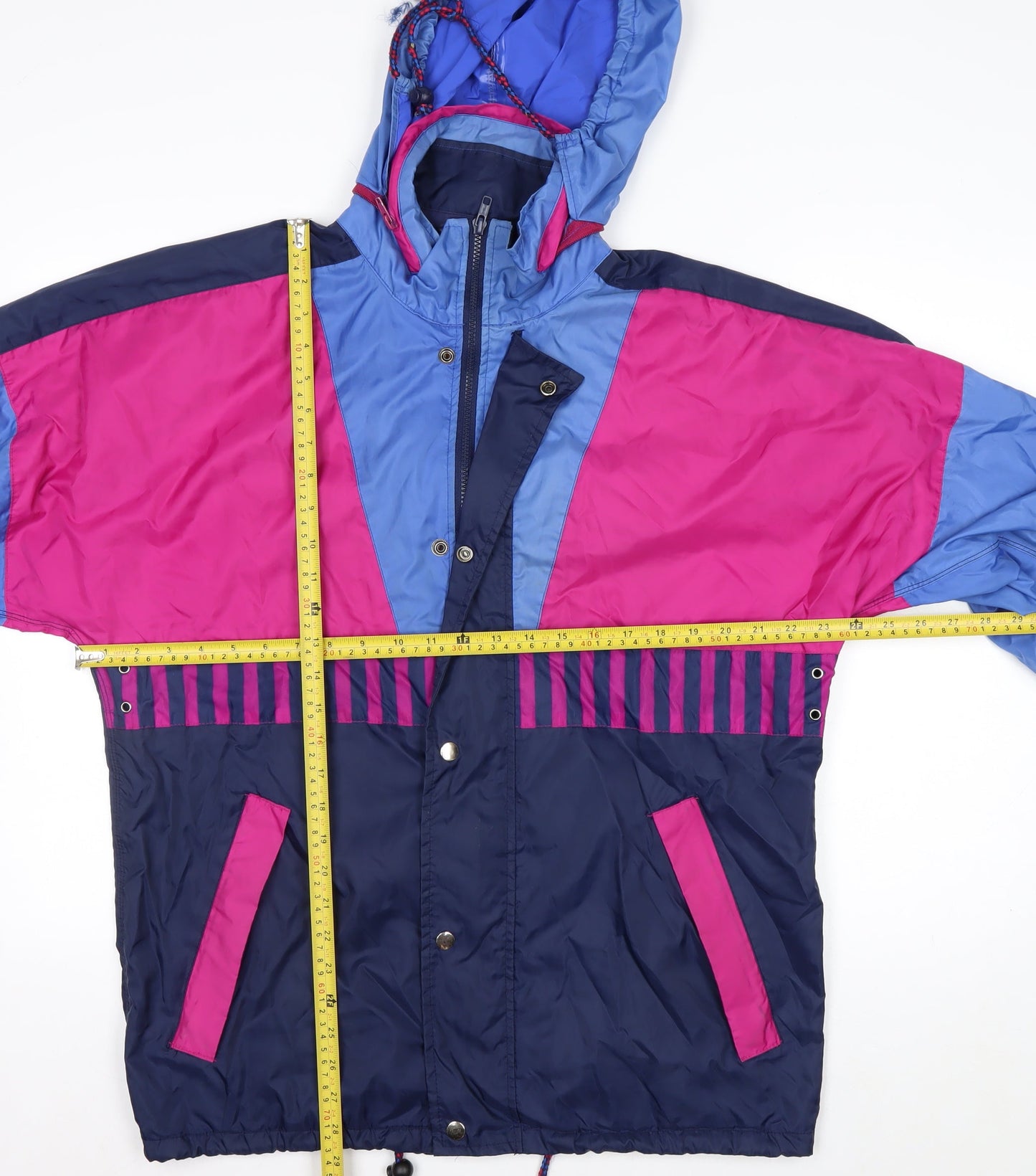 Regatta Womens 90s Retro Colour Block Waterproof Hooded Anorak Jacket Blue Pink Navy Size S