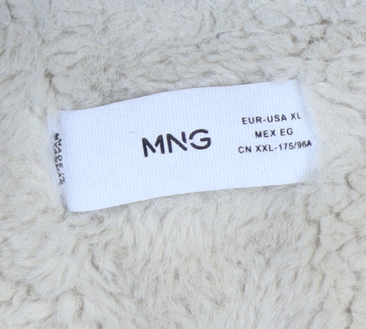 Mango Women’s Black Faux Fur Trim Parka Coat Size 16