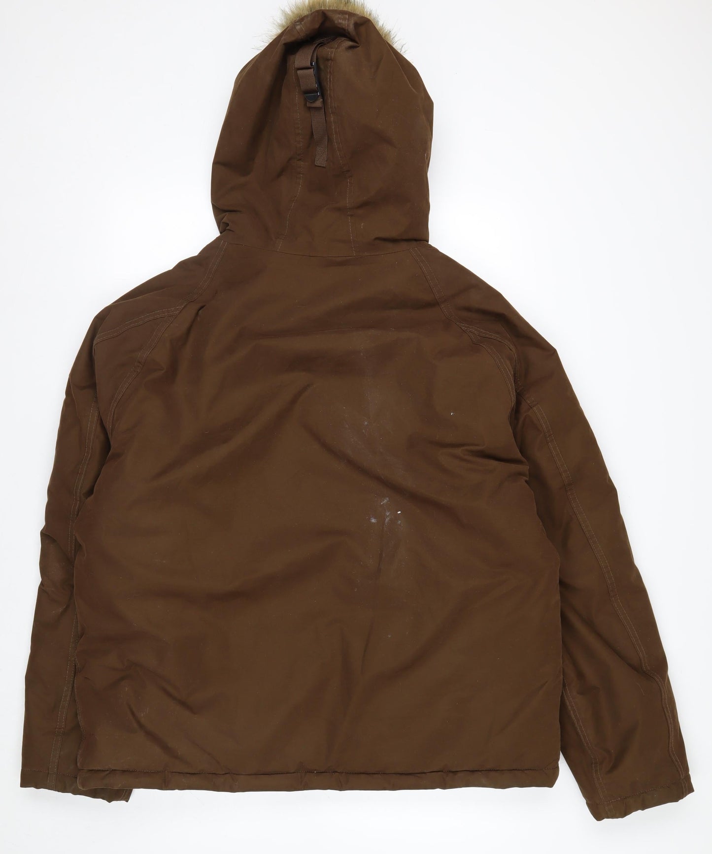 Timberland Men's Brown Waterproof Parka Jacket L Hooded Outdoor