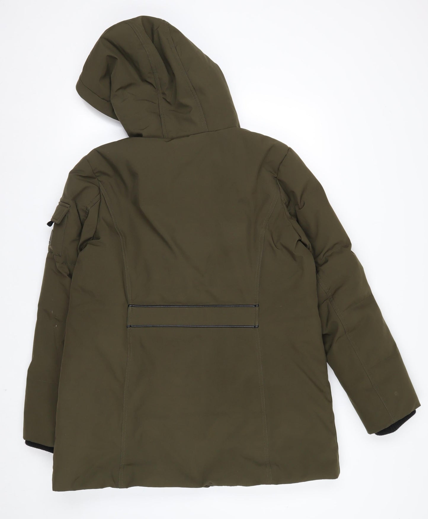 Ralph Lauren Women's Green Parka Coat Size L Hooded Long Winter Jacket