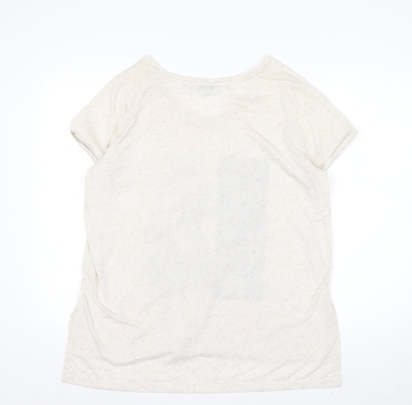 Next Women’s Beige Floral Botanical V-Neck T-Shirt Size 18