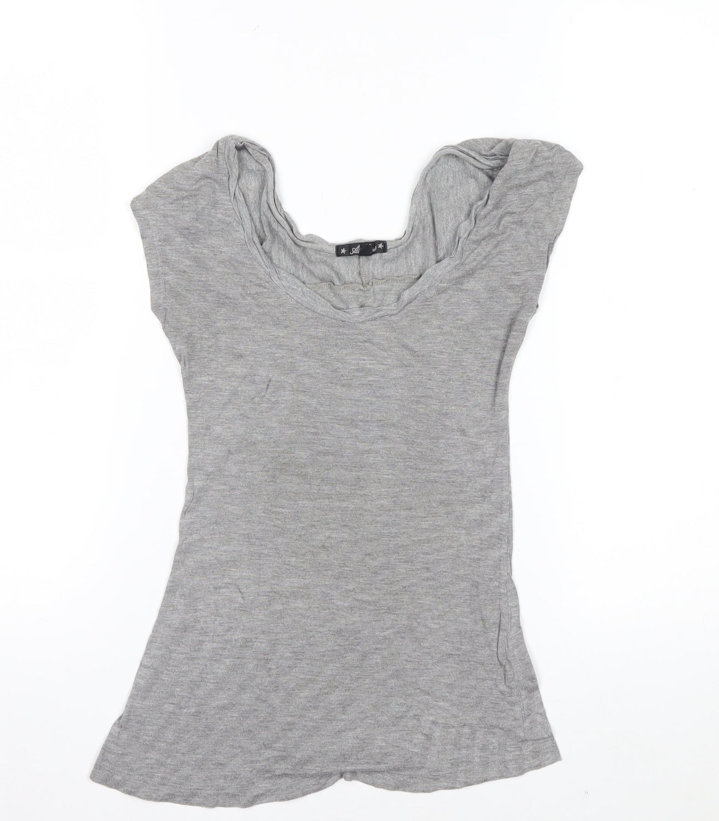 AllSaints Women's Grey XS Basic Viscose Scoop Neck T-Shirt