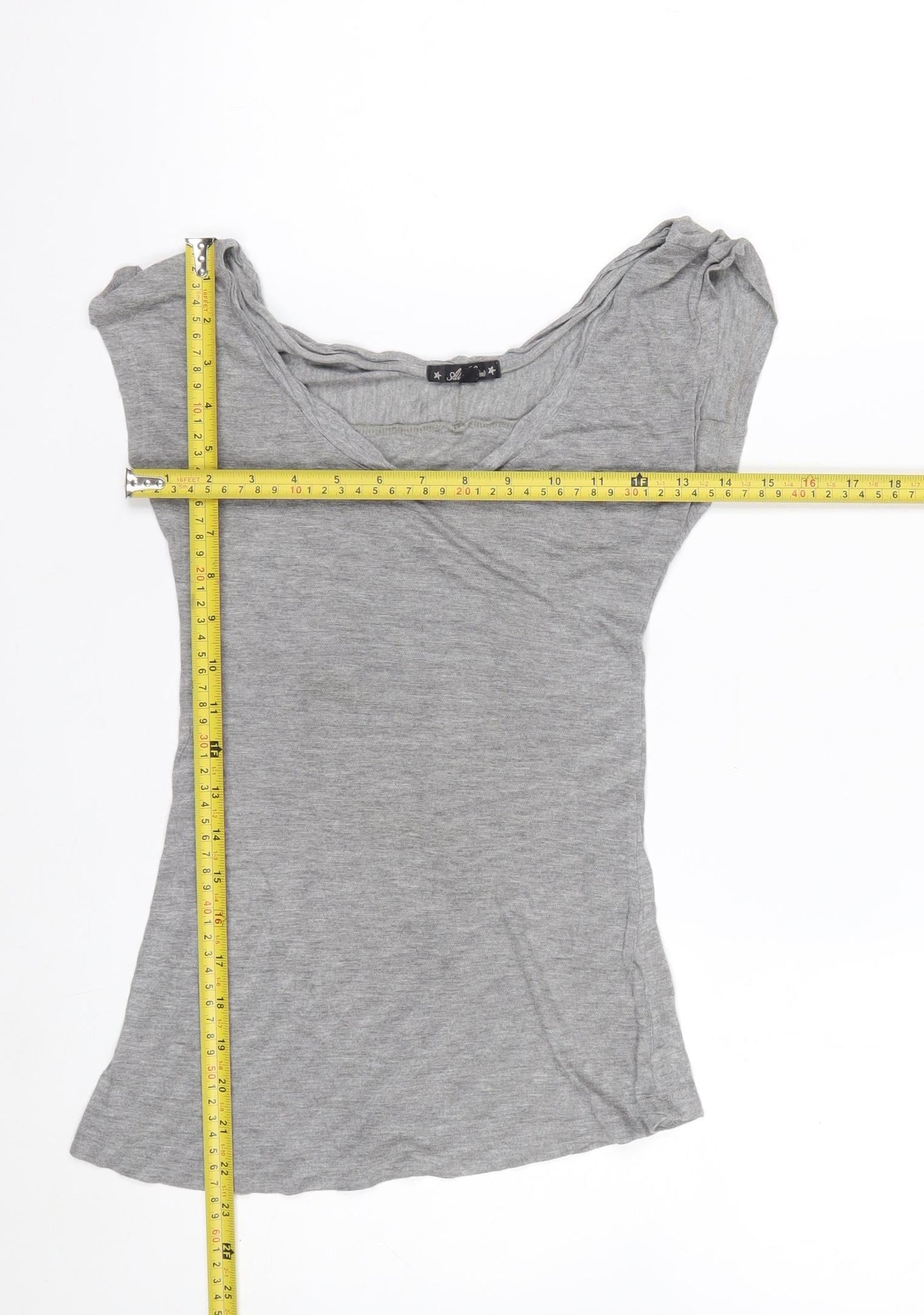 AllSaints Women's Grey XS Basic Viscose Scoop Neck T-Shirt