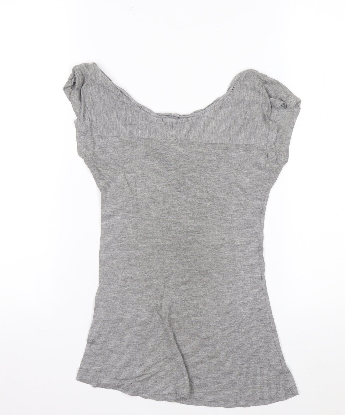 AllSaints Women's Grey XS Basic Viscose Scoop Neck T-Shirt