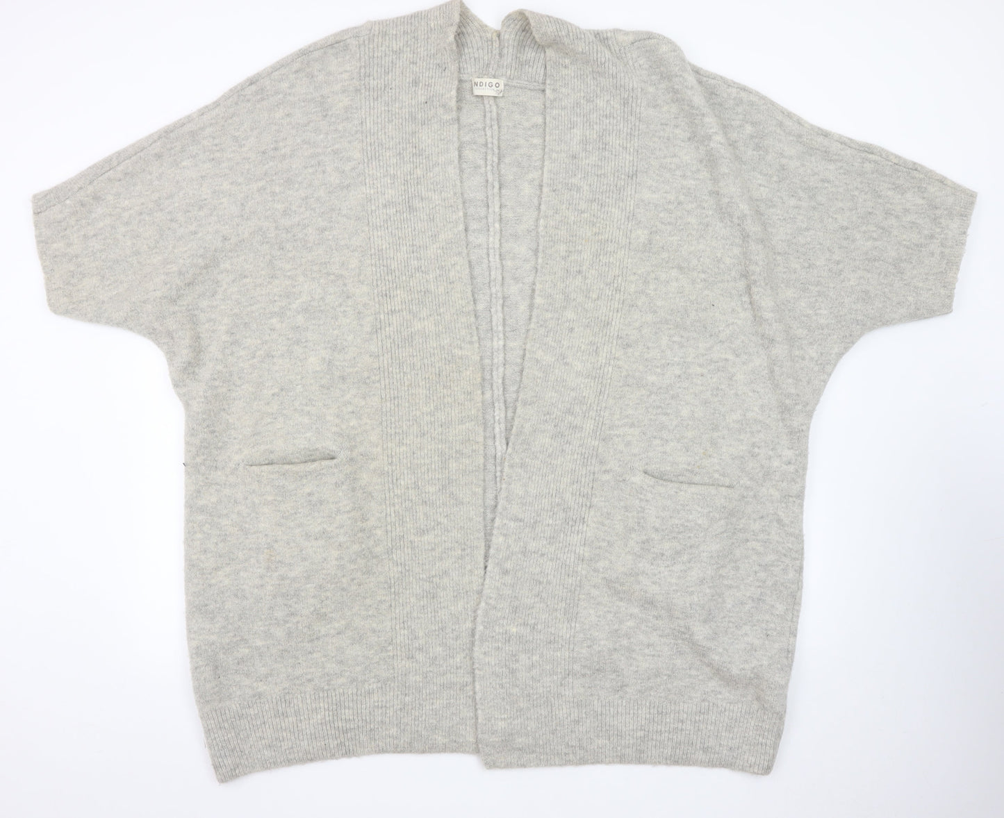 Marks and Spencer Women Grey Wool Cashmere Short Sleeve Cardigan M