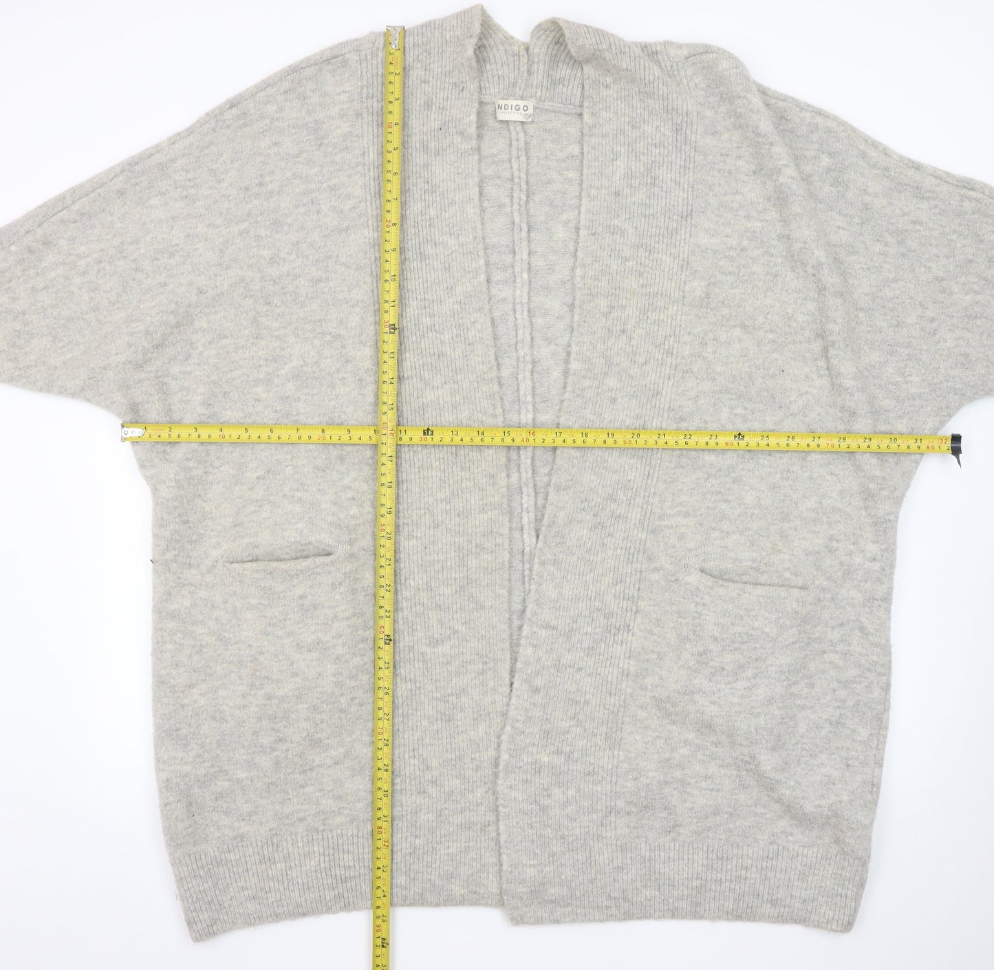 Marks and Spencer Women Grey Wool Cashmere Short Sleeve Cardigan M