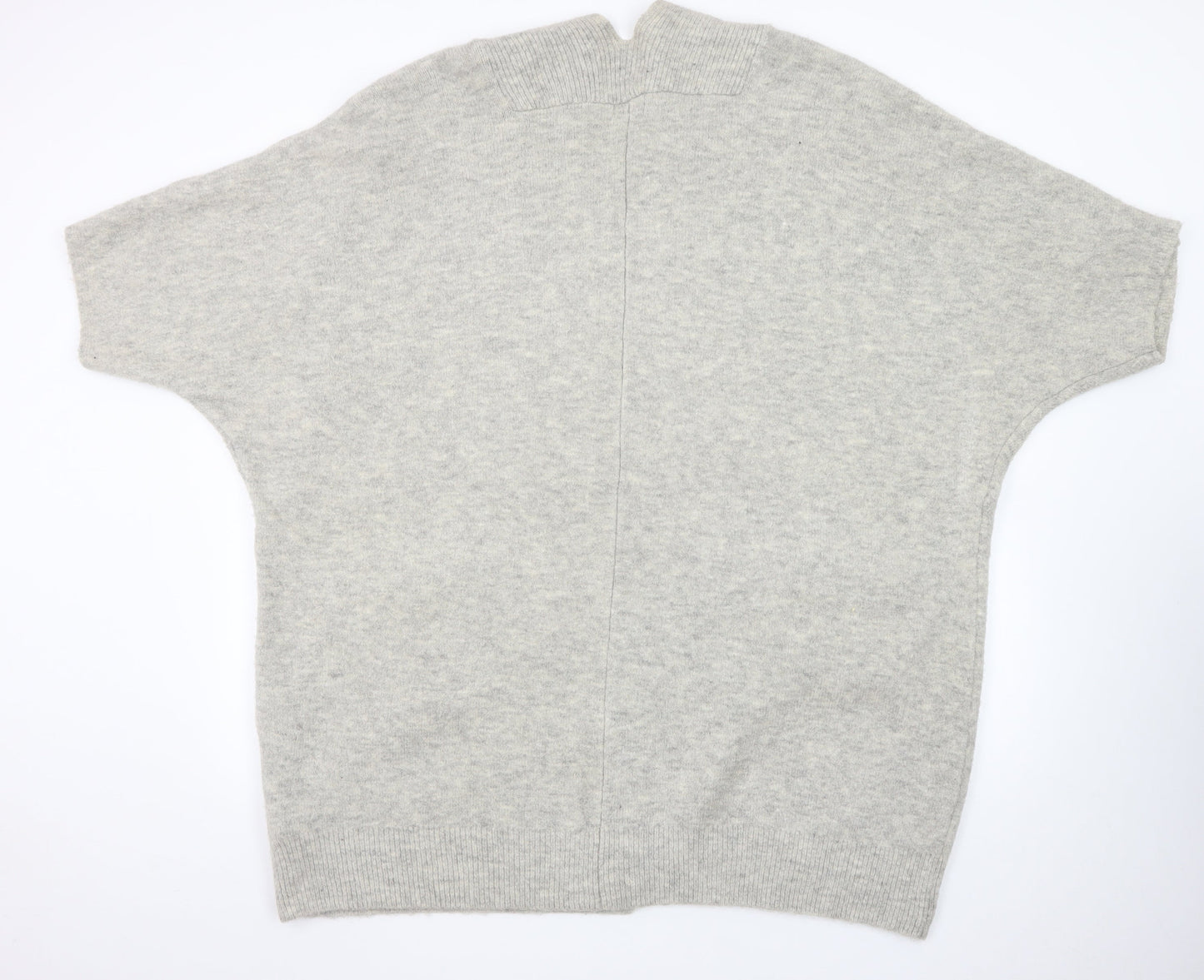 Marks and Spencer Women Grey Wool Cashmere Short Sleeve Cardigan M