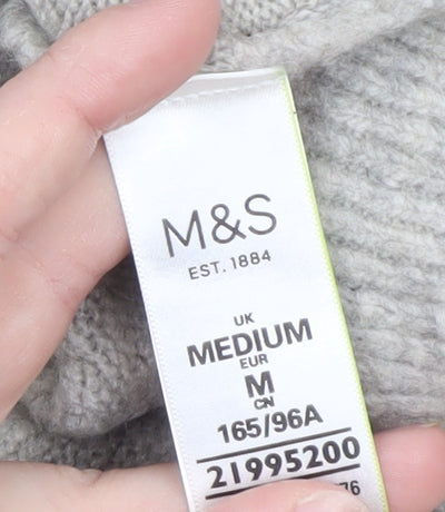 Marks and Spencer Women Grey Wool Cashmere Short Sleeve Cardigan M