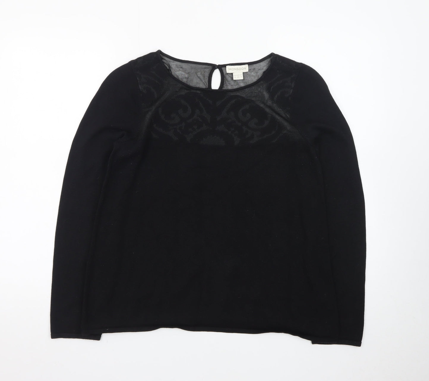 Monsoon Women’s Black Knit Pullover Jumper Size 12