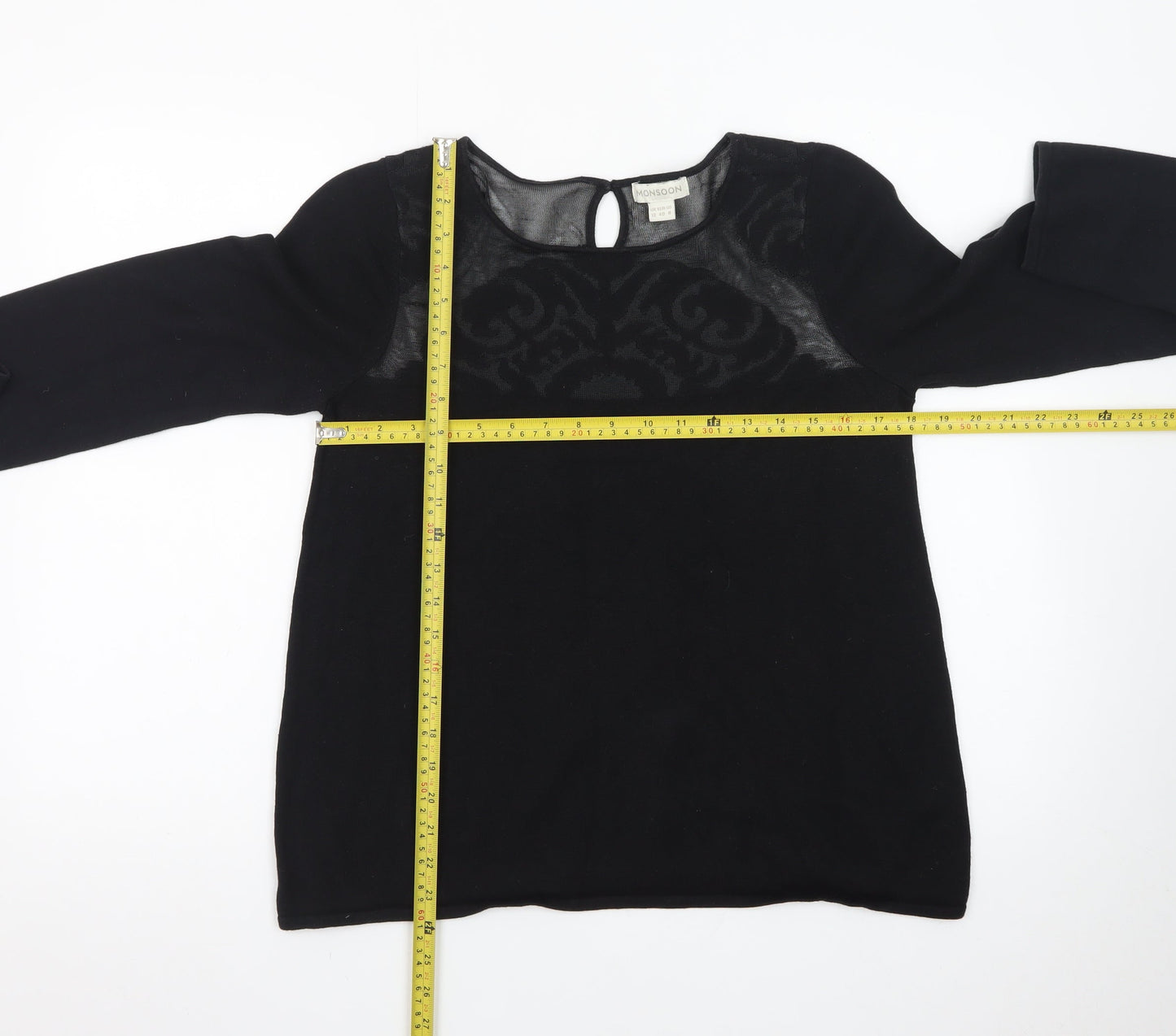 Monsoon Women’s Black Knit Pullover Jumper Size 12
