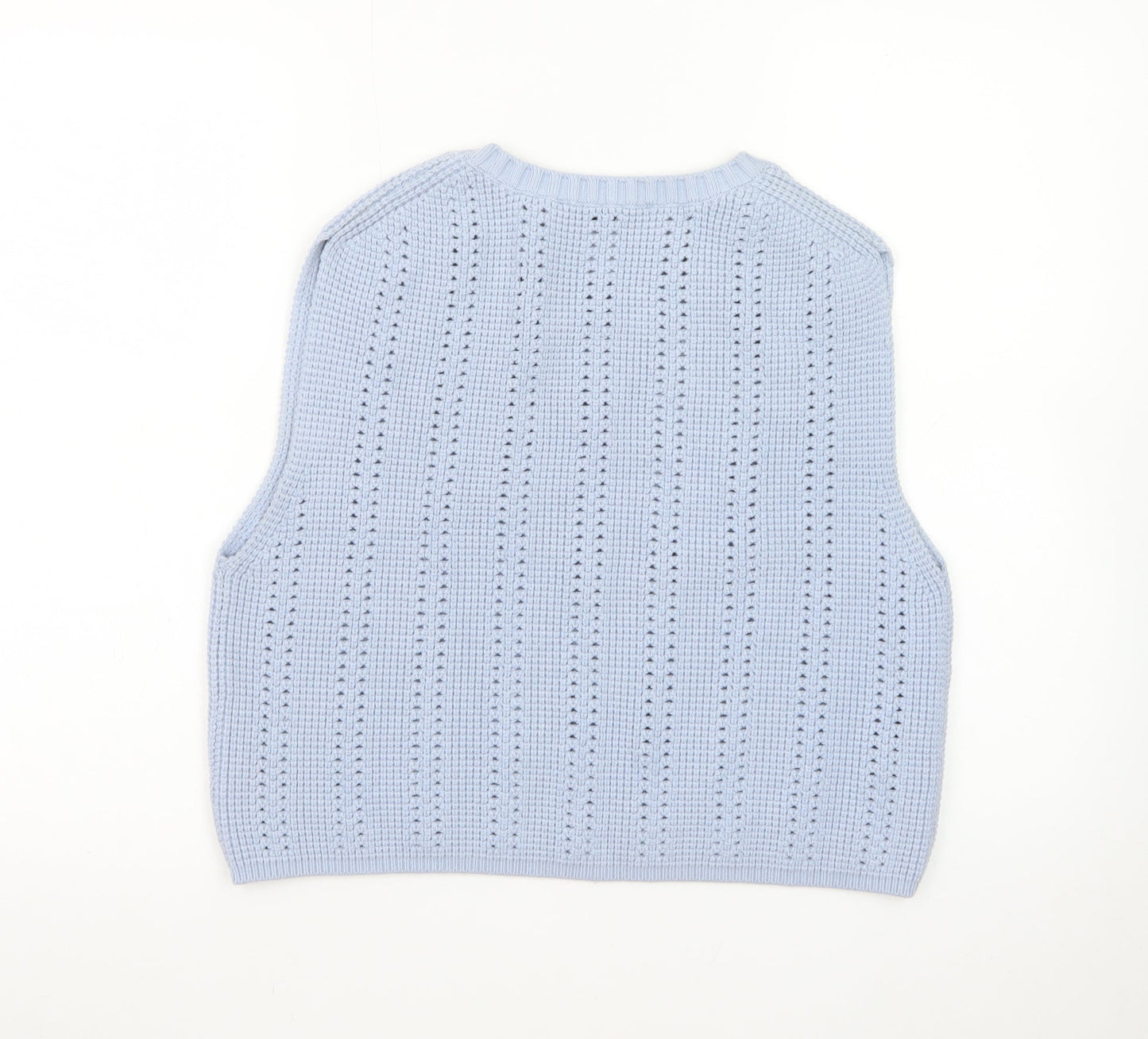 Zara Women Blue Knit Sleeveless Vest Jumper Size S