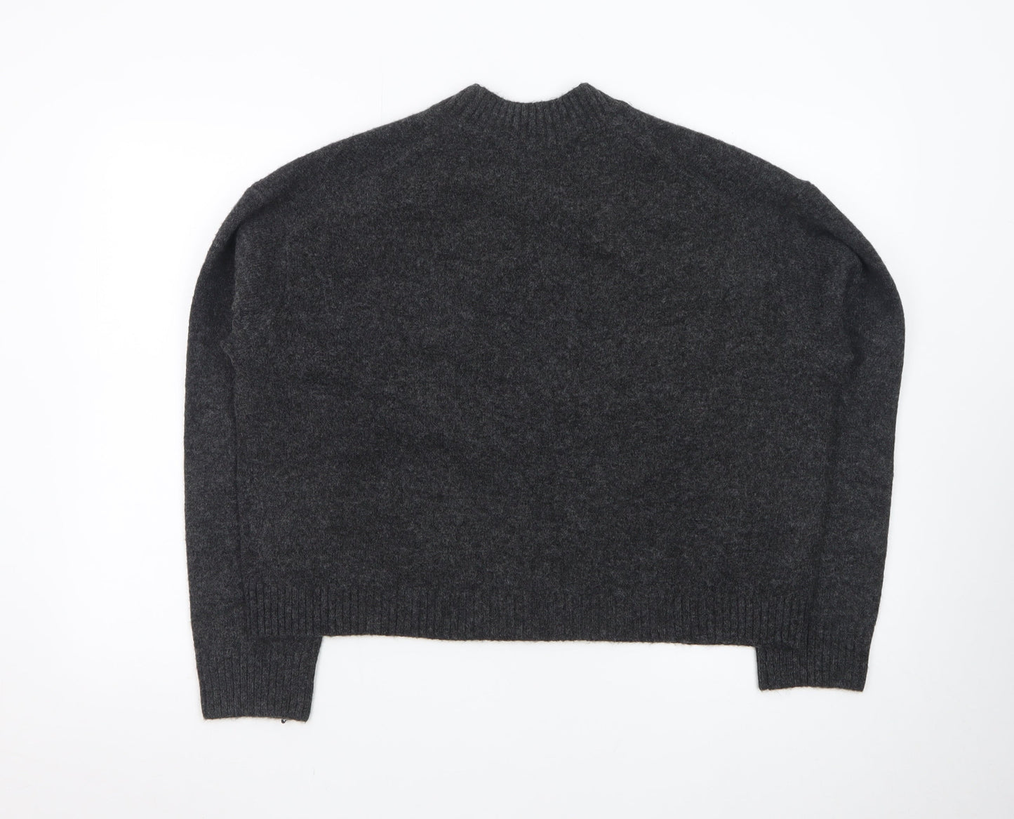 Uniqlo Women Grey Wool V-Neck Cardigan S Relaxed Fit Knitwear
