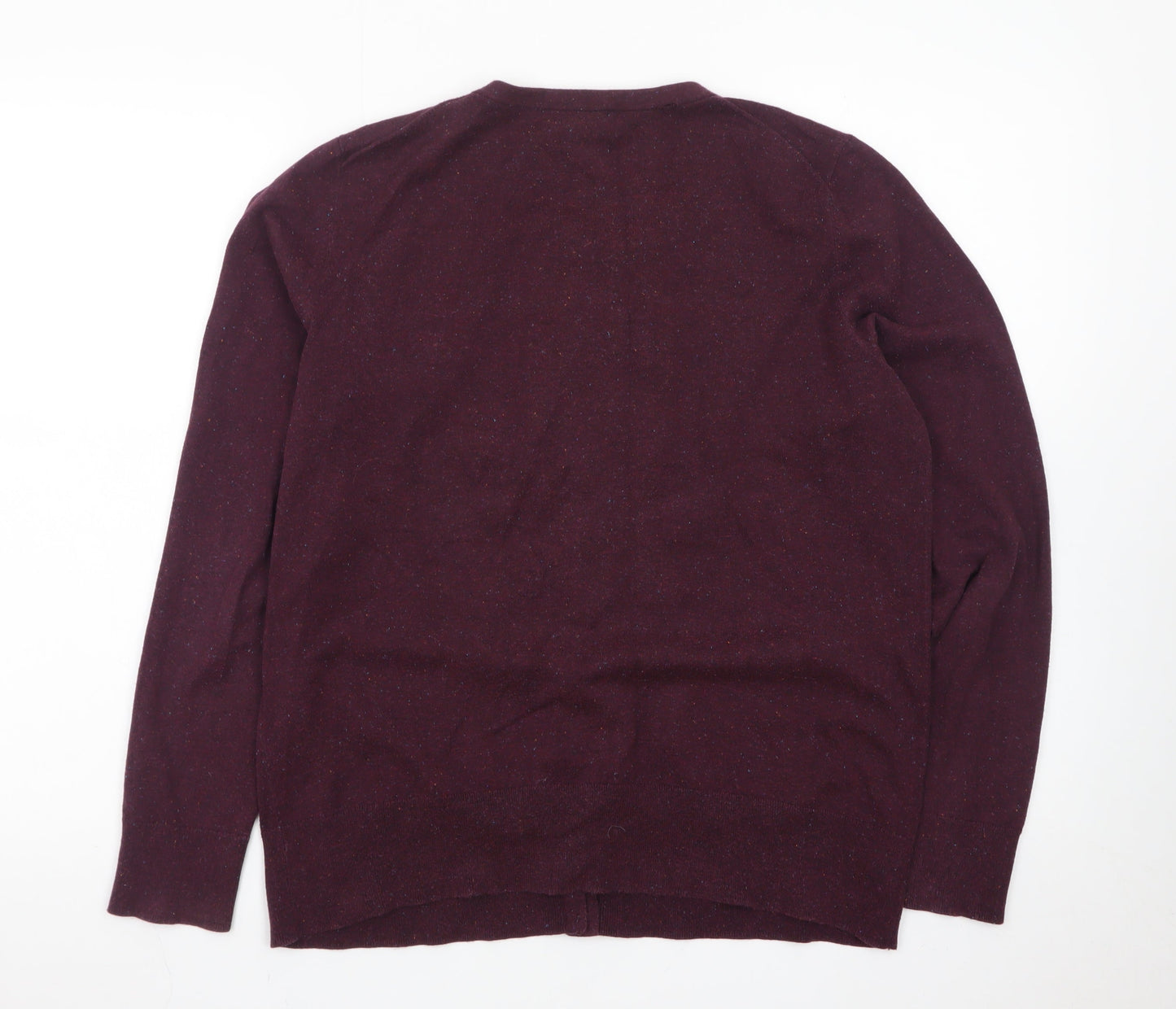Lands' End Men's Purple Wool Cardigan M Regular Fit