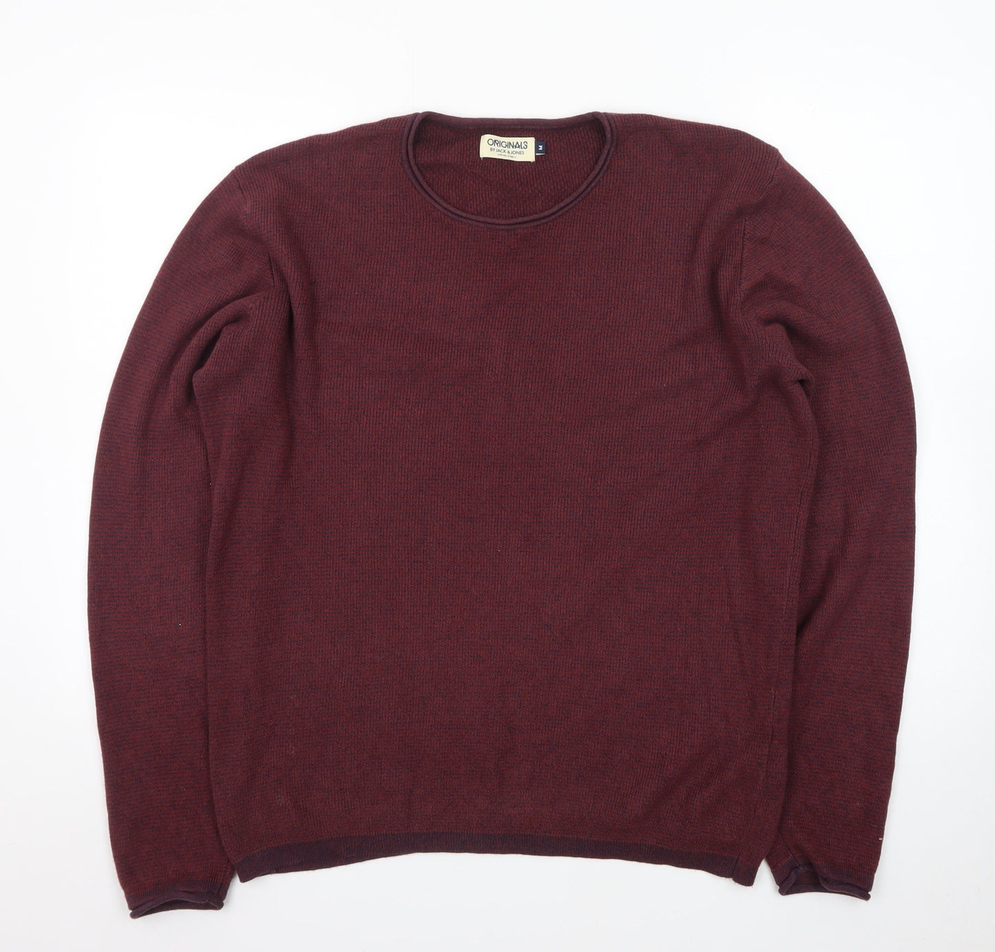 Jack & Jones Men's Red Knit Pullover Jumper Size M