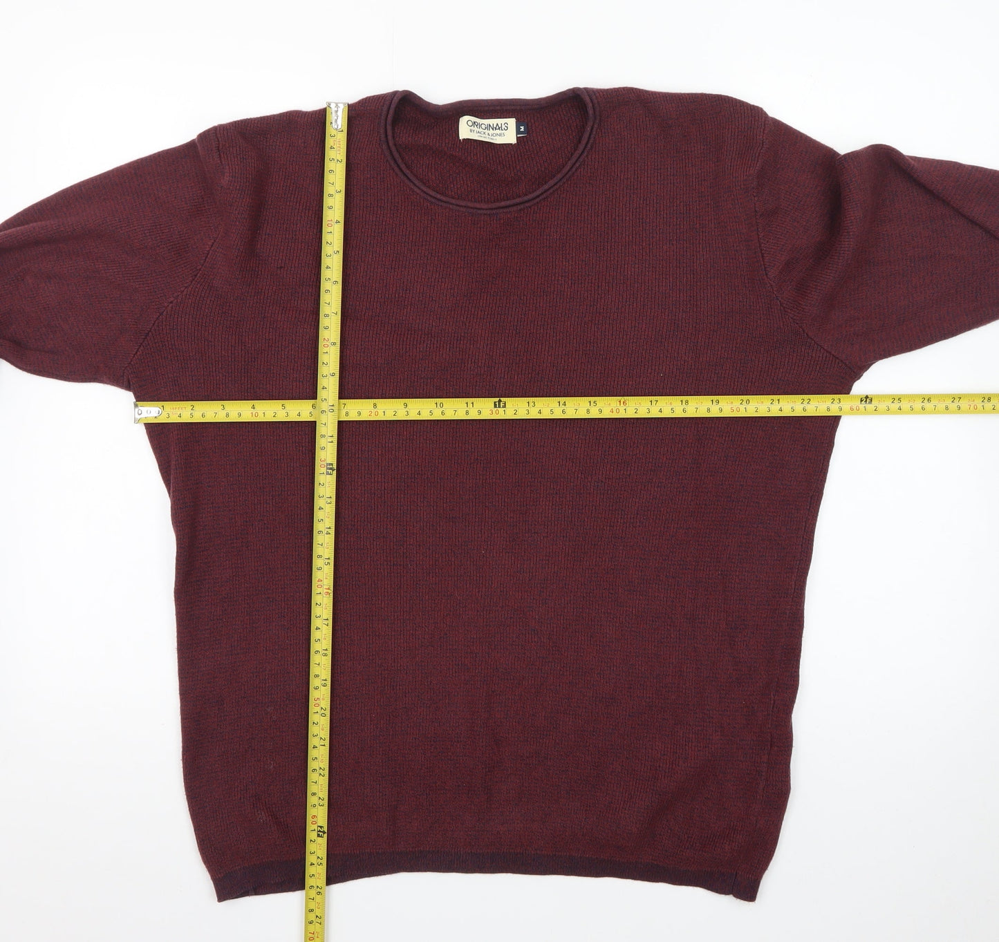 Jack & Jones Men's Red Knit Pullover Jumper Size M