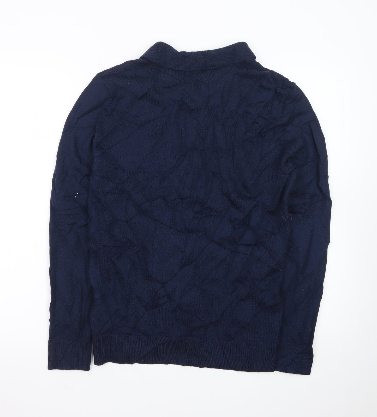 Original Penguin Men's Navy Blue Collared Cotton Pullover Jumper M