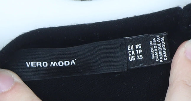 Vero Moda Womens Black XS Crew Neck Long Sleeve Knit Jumper