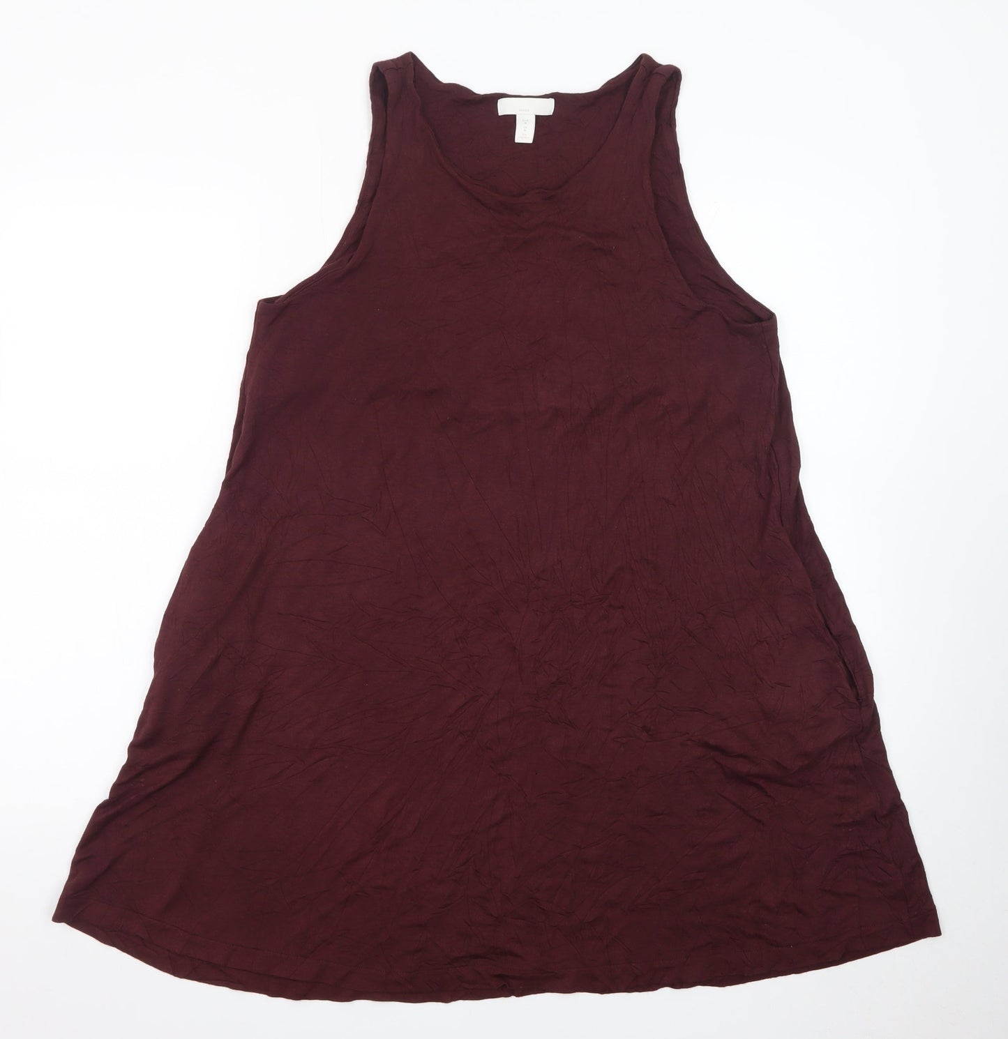 H&M Womens Burgundy Tank Dress M Sleeveless Jersey Casual