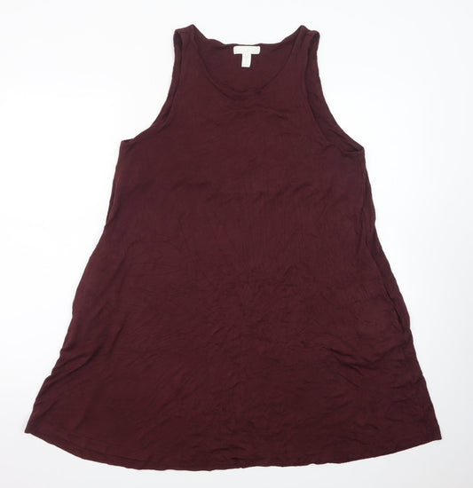 H&M Womens Burgundy Tank Dress M Sleeveless Jersey Casual
