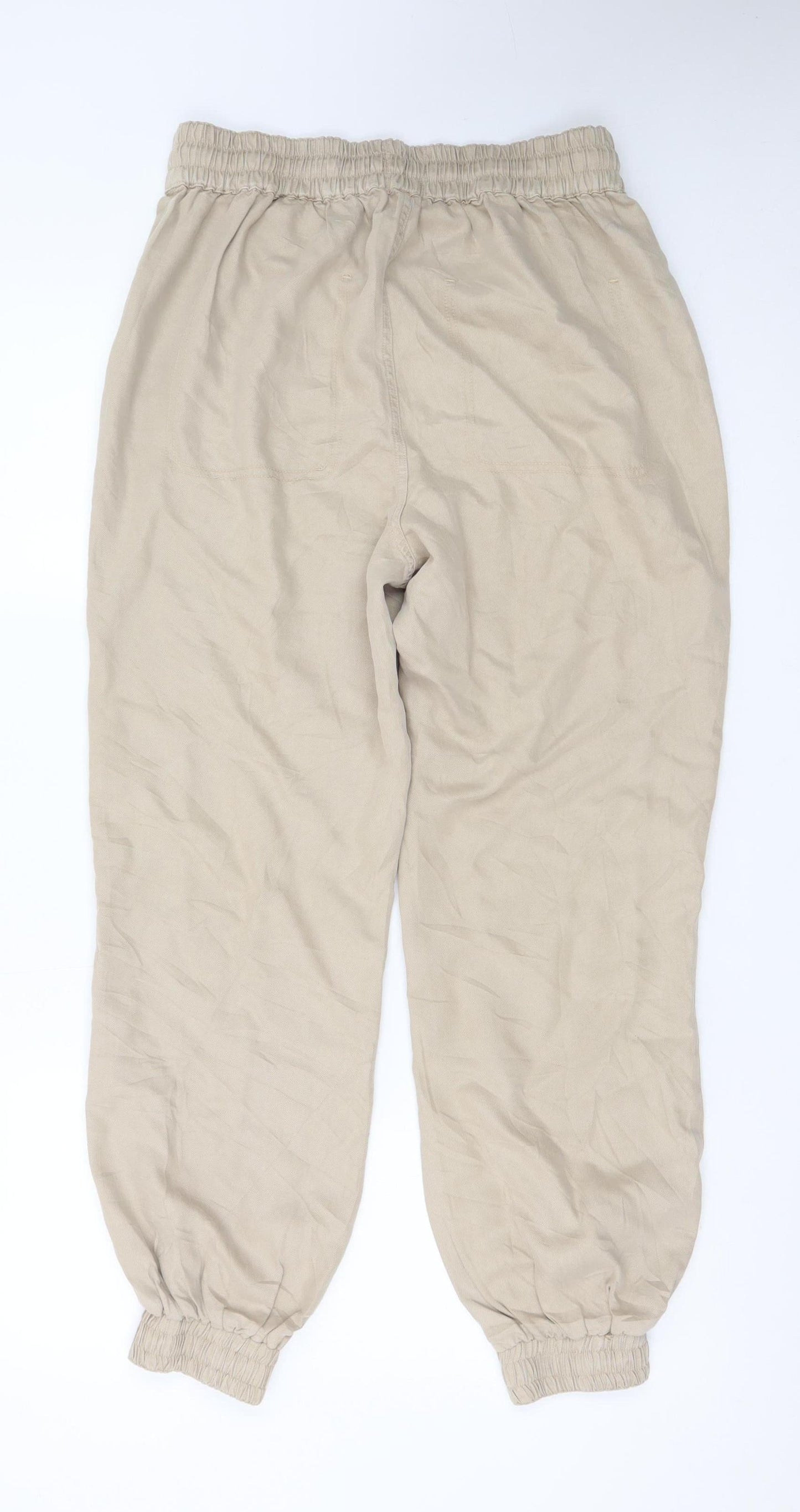 River Island Women’s Beige Linen Blend Jogger Trousers Size 10