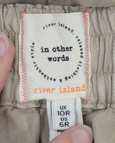 River Island Women’s Beige Linen Blend Jogger Trousers Size 10