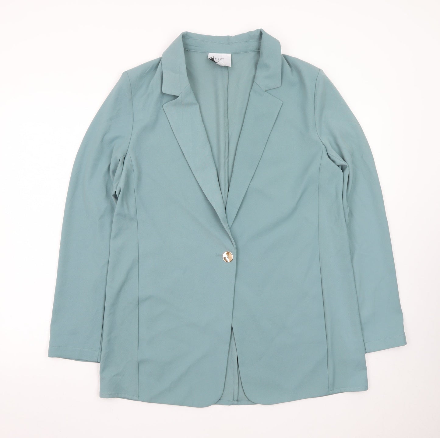 Next Women Blue Single Breasted Blazer Jacket Size 14 Polyester Blend