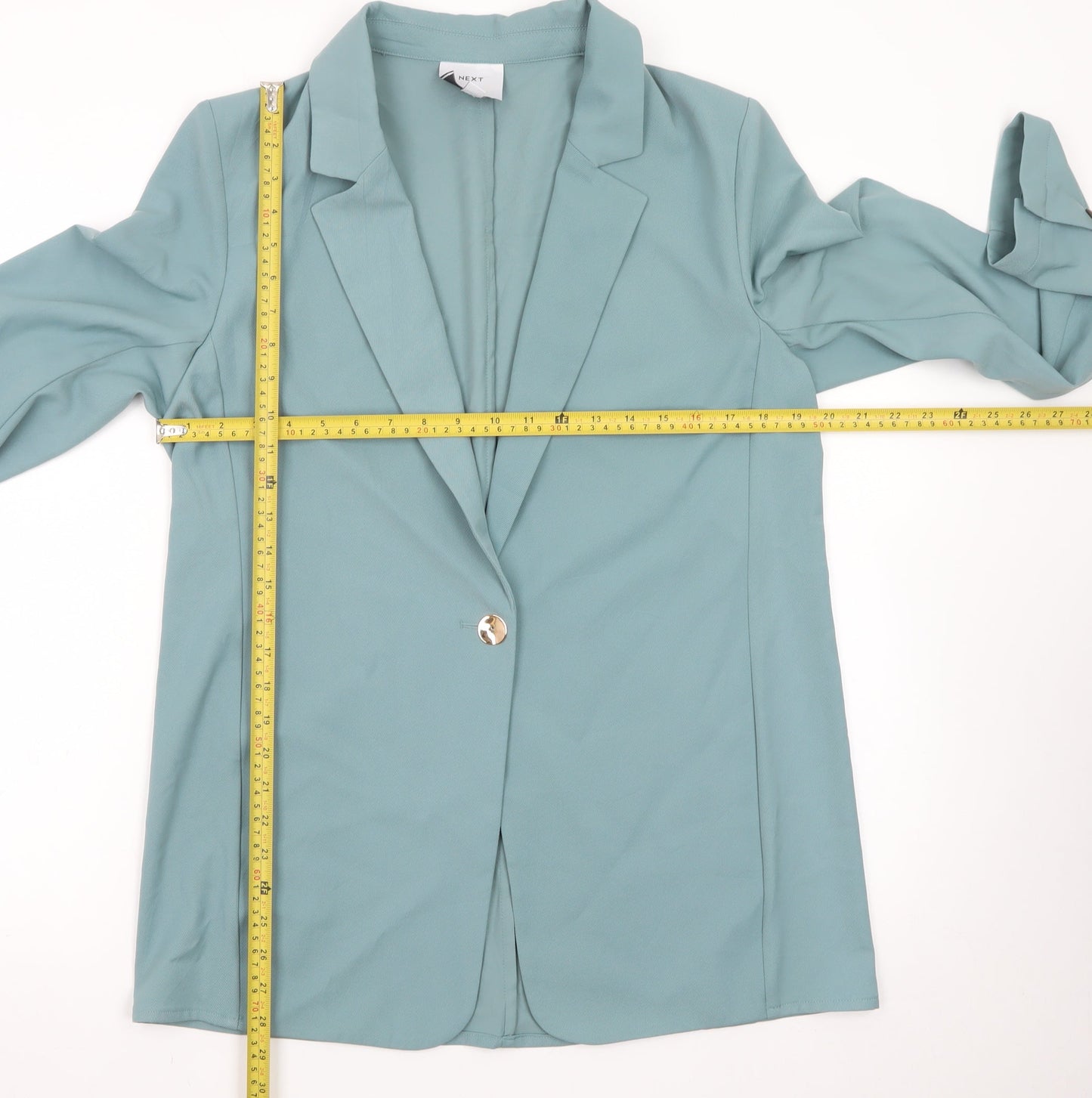 Next Women Blue Single Breasted Blazer Jacket Size 14 Polyester Blend