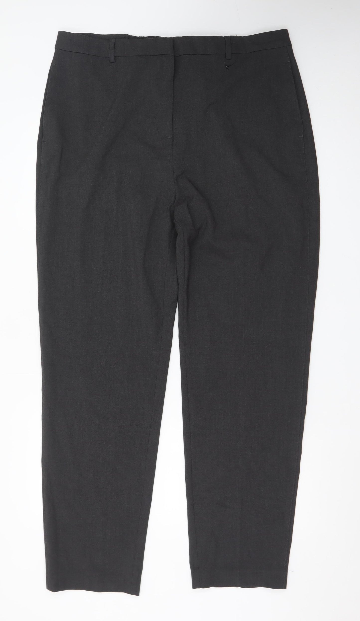 Marks and Spencer Women Charcoal Size 18 Long Dress Trousers