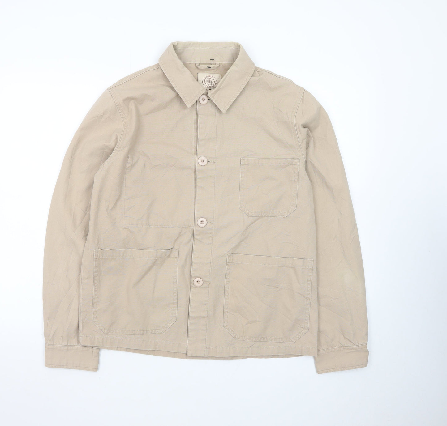 Satta Men's Beige Cotton Basic Jacket Size S Casual Wear