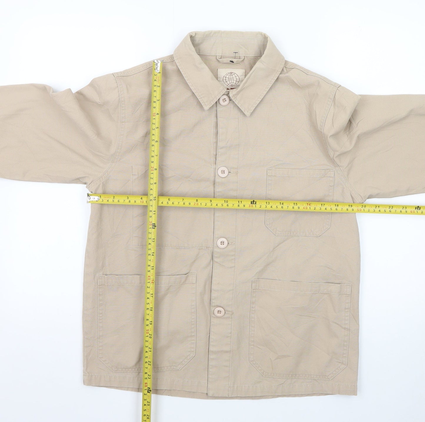 Satta Men's Beige Cotton Basic Jacket Size S Casual Wear