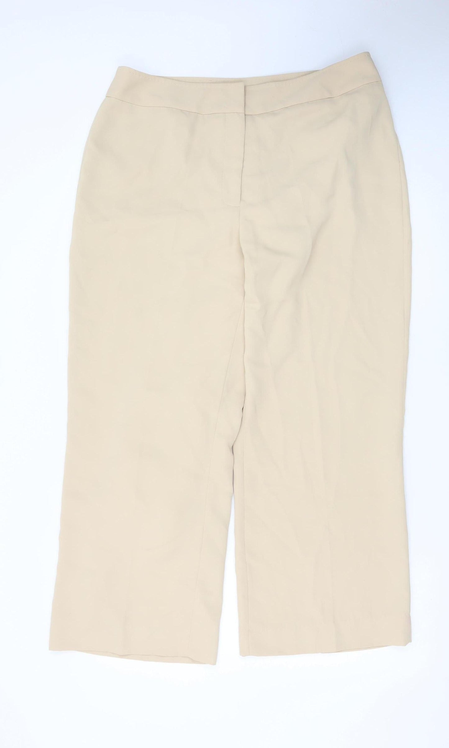 Artigiano Women's Beige Size 16 Straight Dress Trousers