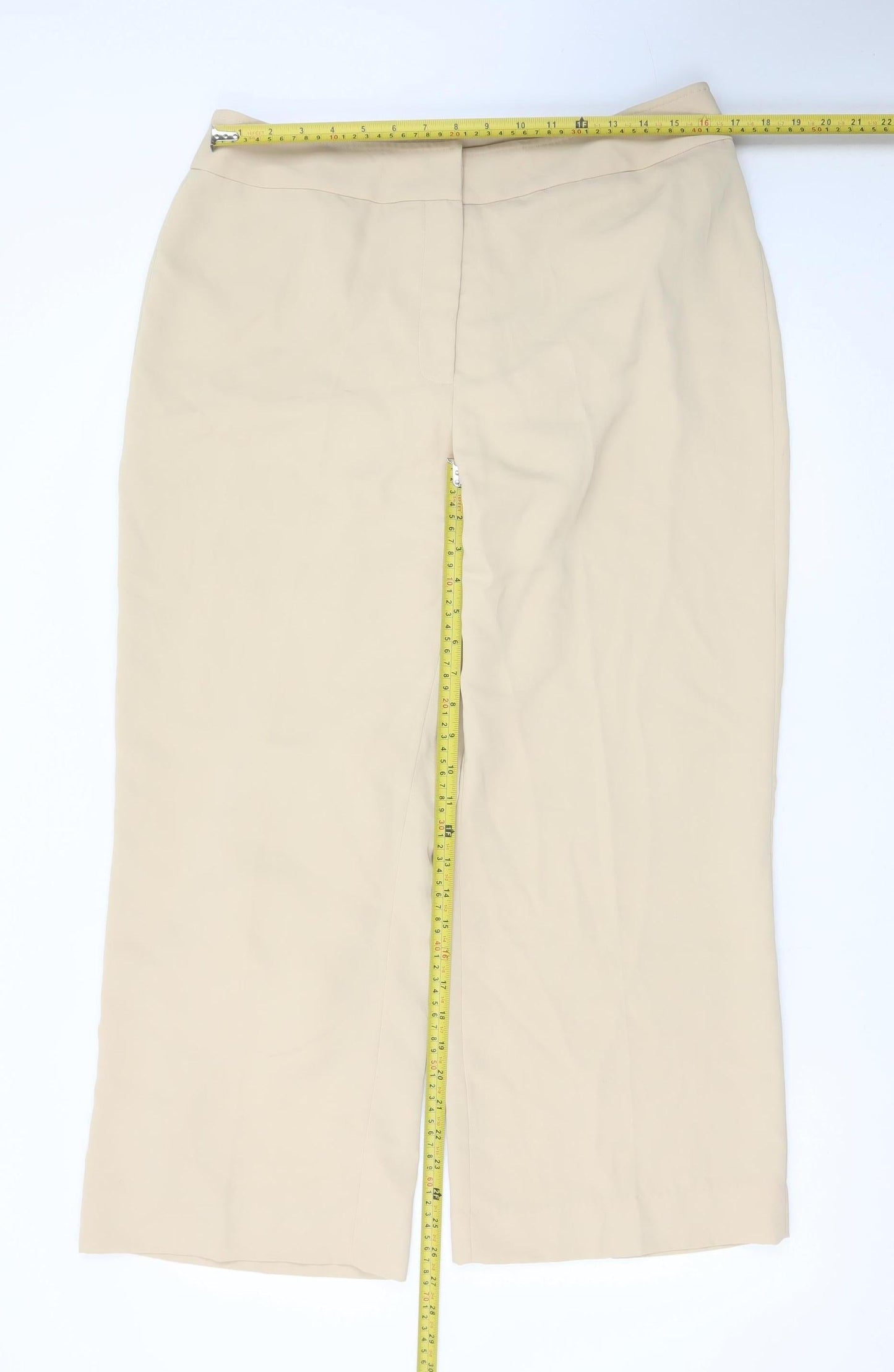Artigiano Women's Beige Size 16 Straight Dress Trousers