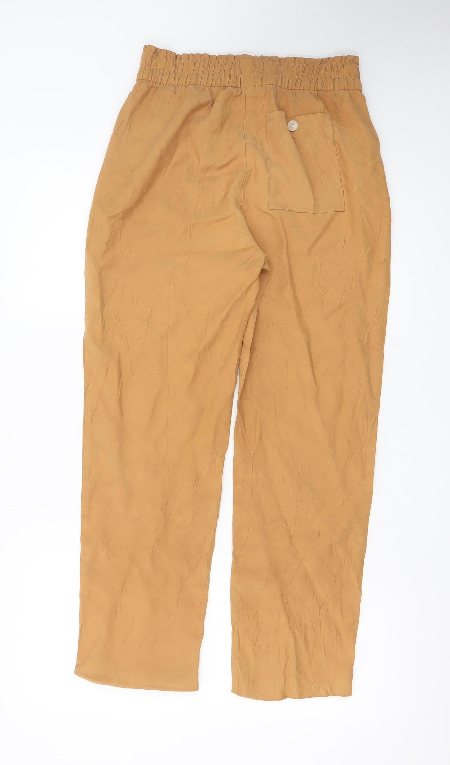 Next Women’s Beige Viscose Blend Trousers Size 8R Elastic Waist