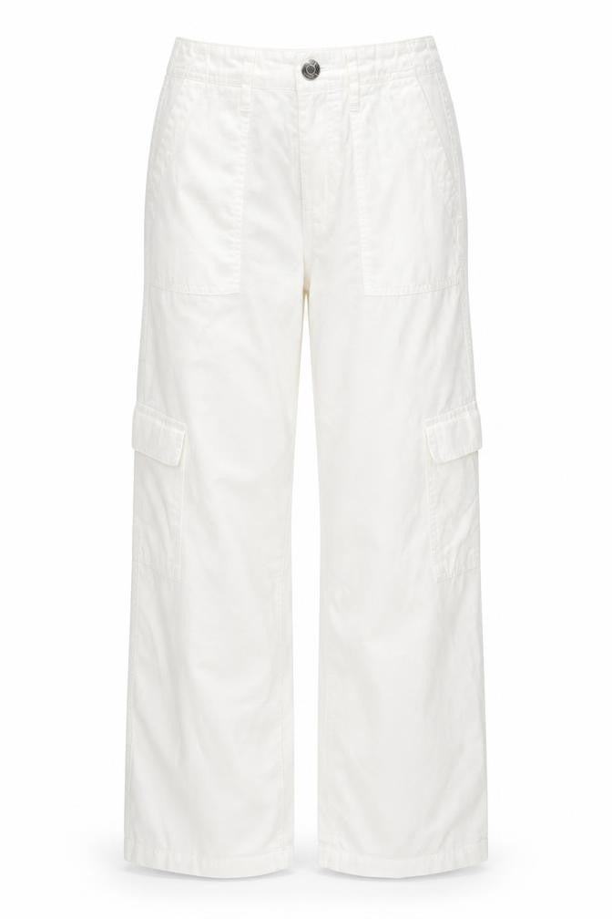 River Island Women’s White Cotton Cargo Trousers Size 6R