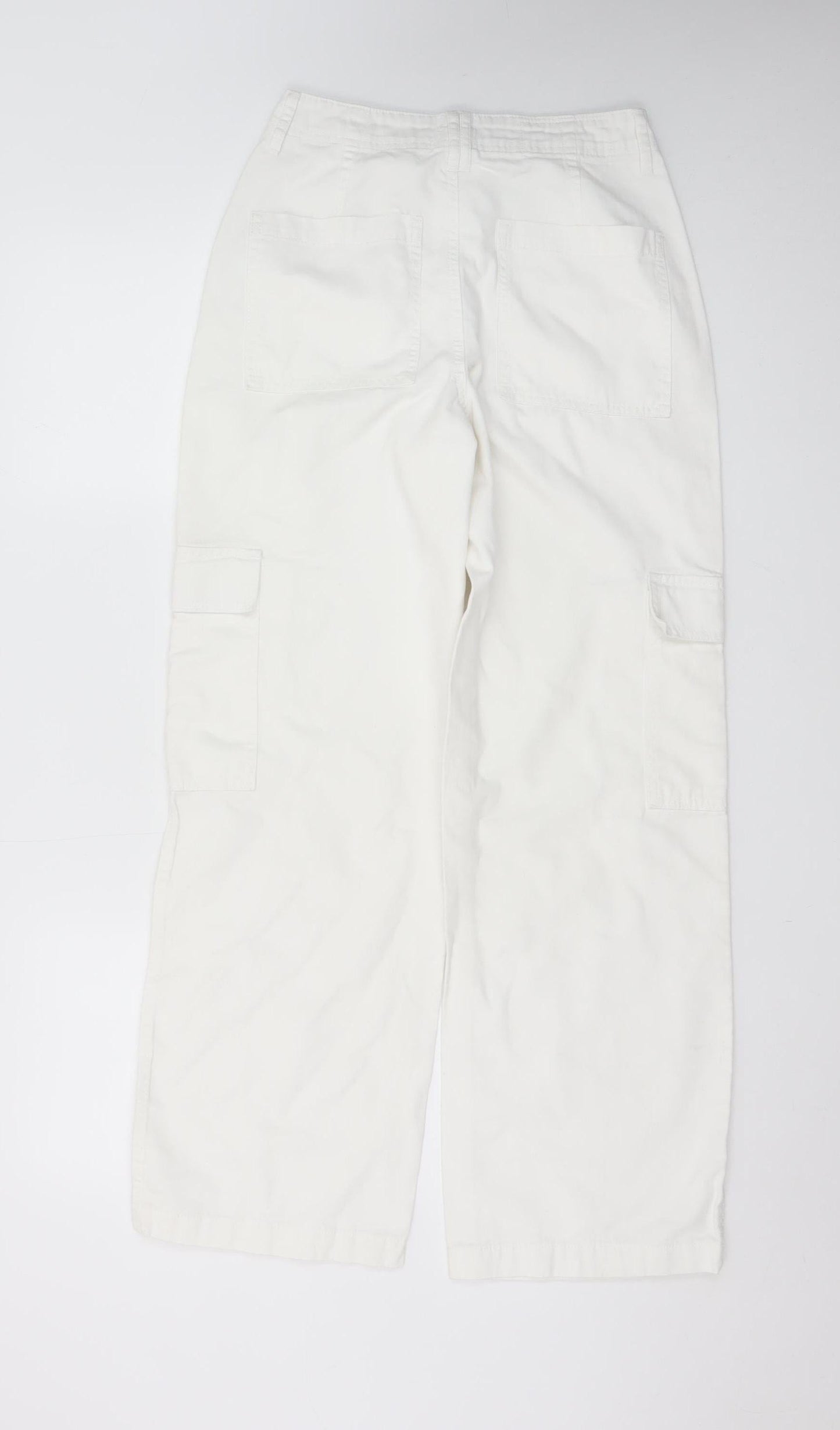 River Island Women’s White Cotton Cargo Trousers Size 6R