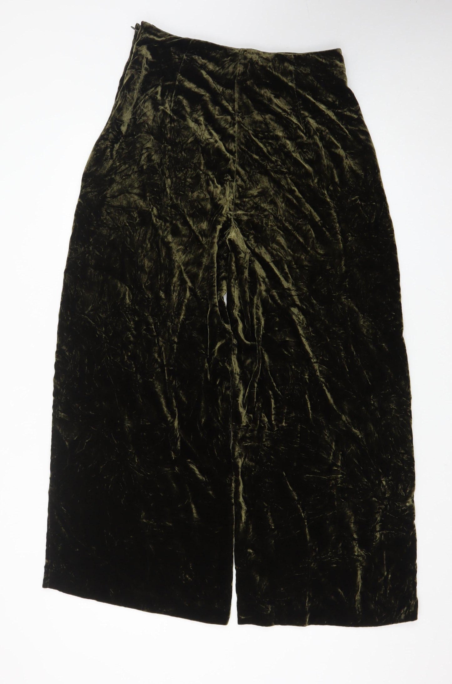 Marks and Spencer Women’s Green Velvet Wide-Leg Trousers Size 10