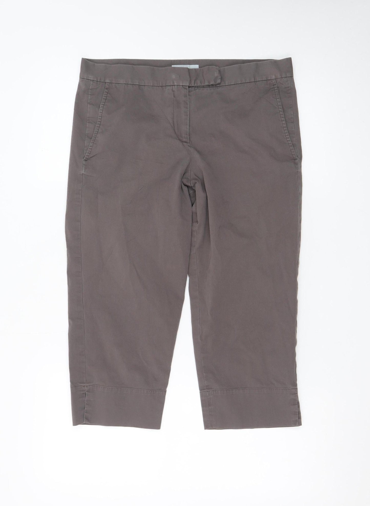 Farhi Womens Brown Cotton Capri Trousers Size 12