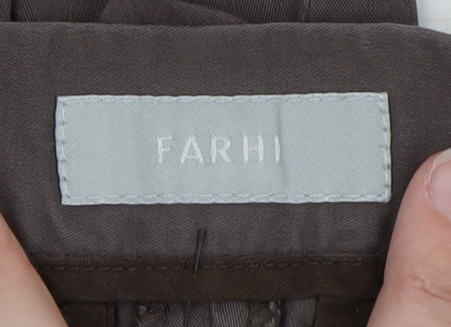 Farhi Womens Brown Cotton Capri Trousers Size 12