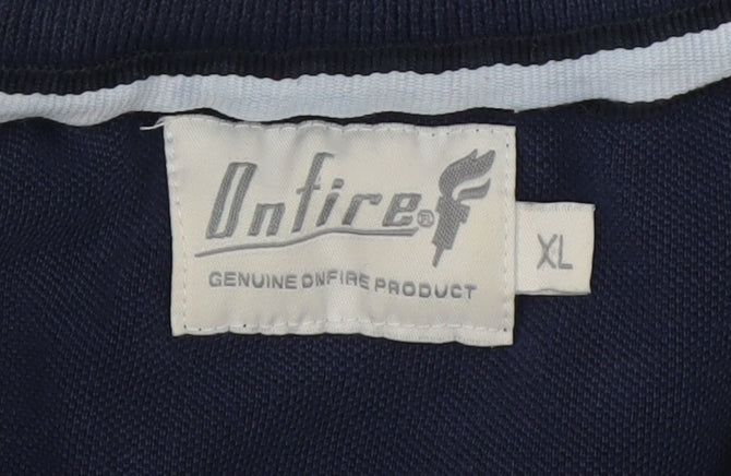 Onfire Men's Blue XL Polo Shirt Embroidered Logo Casual Cotton