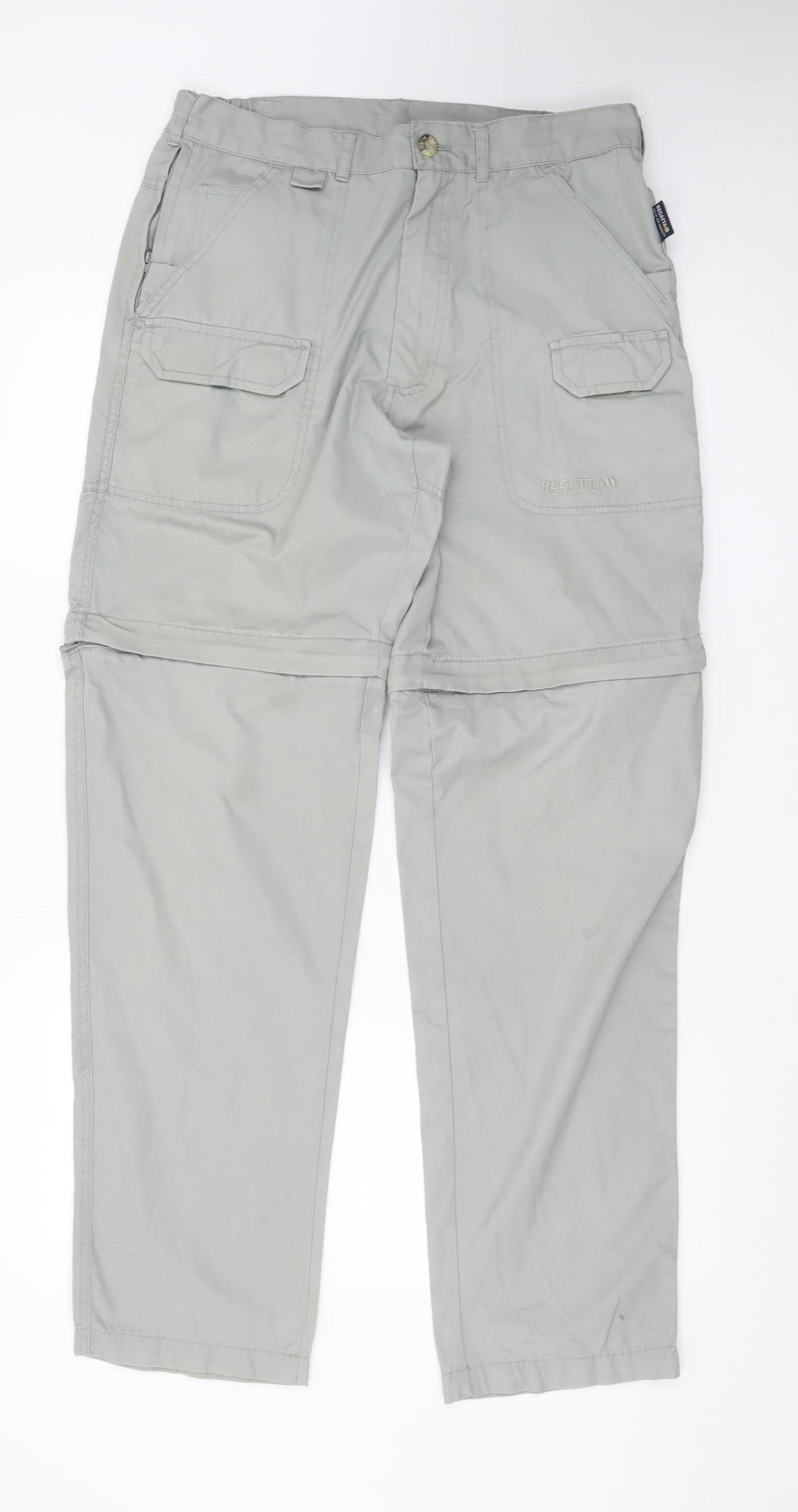 Regatta Men's Grey Convertible Cargo Trousers 32W 33L Lightweight Outdoor