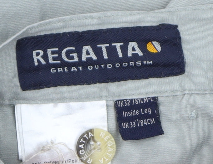 Regatta Men's Grey Convertible Cargo Trousers 32W 33L Lightweight Outdoor