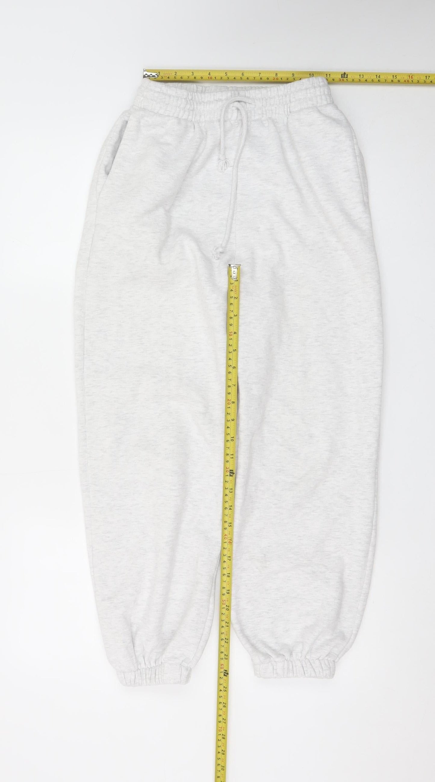 Zara Women’s Grey Fleece Sweatpants S Elastic Waist Casual